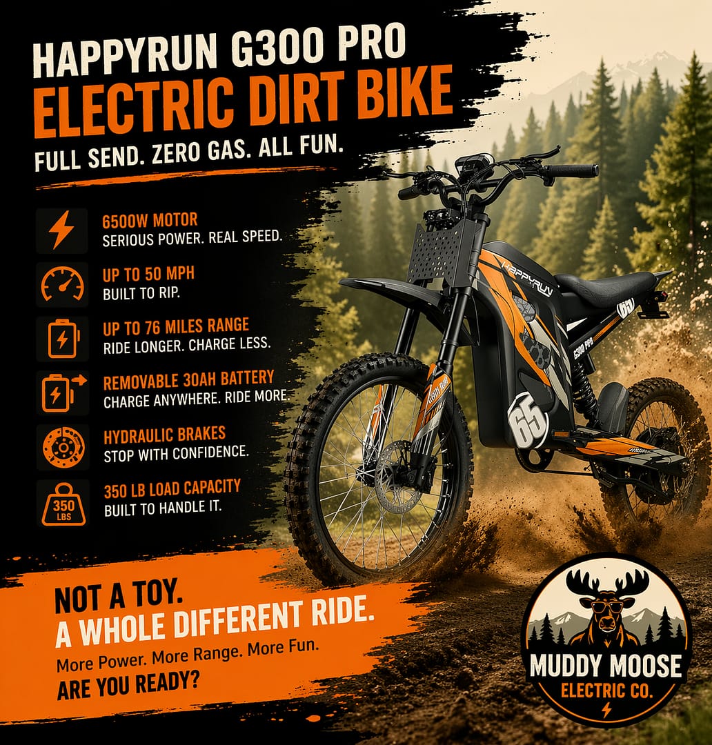 HAPPYRUN G300 Pro Electric Dirt Bike (72V, 6500W)